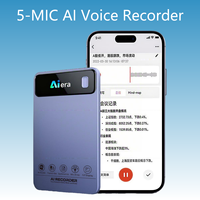 Enregistreur vocal IA avec contrôle par application, prise en charge de 152 langues, dispositif d'enregistrement audio à réduction de bruit élevée pour appels téléphoniques