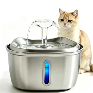 Fontaine à eau pour animaux de compagnie en acier inoxydable 3L, distributeur d'eau automatique pour chats, filtration circulante, abreuvoir pour chats et chiens d'intérieur - Product Image 3