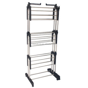 Портативный Расширяемый стеллаж для белья из нержавеющей стали с боковыми крыльями и колесиками - Product Image 2