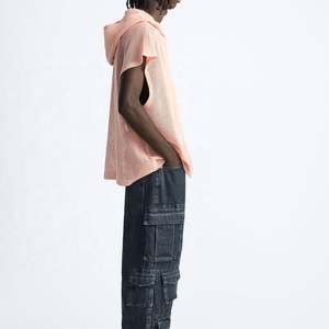 T-shirt et sweat à capuche tricotés personnalisés pour homme, motif uni, maille, coupe oversize, 180g, 100% polyester, design vierge - Product Image 3