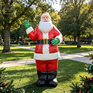 Modèle <span class=keywords><strong>gonflable</strong></span> réaliste géant de Père Noël sur mesure de 4 m pour la décoration de fêtes de Noël/jardins/centres commerciaux/événements - Product Image 4