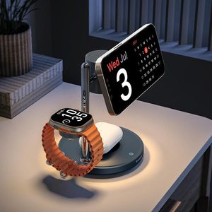 3 In 1 <b>Wireless</b> Charging Stand T12 Qi 2.2 Touch Button Adjustable <b>Lighting</b> Phone Desktop Holder Home Use - Product Image 1