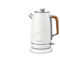Bouilloire électrique en titane pur 1,8 L 1800 W, commande tactile, arrêt automatique, protection contre l'ébullition à sec, base rotative à 360°, sans métaux lourds