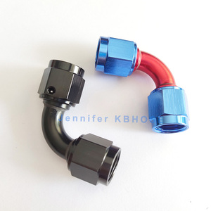 AN6 6AN AN-6 6 # JIC <span class=keywords><strong>06</strong></span> universel voiture aluminium moteur Turbo 90 degrés femelle ligne de carburant tuyau pivotant coupleur Union adaptateur raccord - Product Image 1