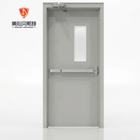 Porte en acier ignifugée certifiée WH Warnock Hersey avec revêtement en poudre, résistance au feu de 90 minutes, porte d'entrée en métal pour immeuble de bureaux moderne