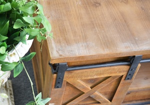 Design d'usine Petit meuble TV vintage Meuble TV d'angle en bois pour salon avec porte coulissante - Product Image 4