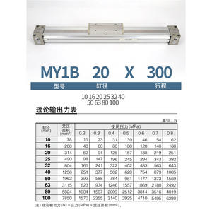 Cylindre mécanique sans tige MY1B16G/20/25/40/50/63-100 200L*300HX500600Z Structure compacte à piston pour la construction agricole - Product Image 1