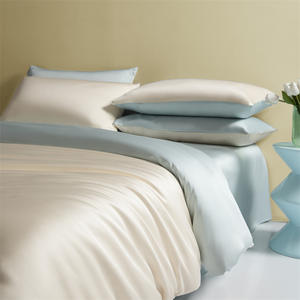 Austria Lanjing quattro pezzi tinta unita doppio Splicing alto numero ad alta densità lenzuolo e <span class=keywords><strong>copripiumino</strong></span> - Product Image 4