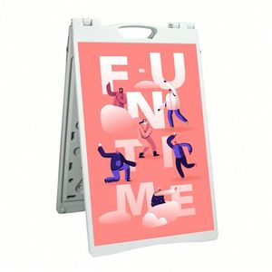 Weatherproof A-Frame Sandwich Board Sidewalk Displays Advertising Boards <b>Poster</b> Stand Double-Sided Outdoor - Product Image 1