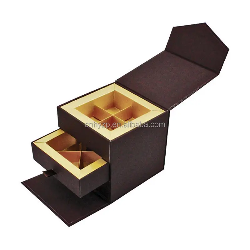 Luxe Boek Flip Pull Dubbellaagse Verpakkingsdoos Op Maat Voor Geschenkverpakking Voor Chocolade Sieraden