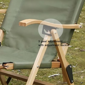 Silla Reclinable Plegable Moderna INature con Respaldo Ajustable, Muebles de Madera Sólida para Acampar al Aire Libre - Product Image 2