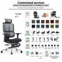 Chaise de bureau ergonomique de luxe à dossier haut en maille avec coussin en PU, chaise pivotante respirante pour ordinateur, idéale pour le bureau du directeur