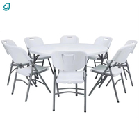 Vente en gros 5ft 10 personnes fête en plein air banquet salle à manger événements blanc mariage en plastique pliable 72 pouces tables rondes