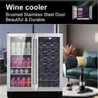 Josoo lcd cerveja refrigerador porta dupla, embutido, suporte de vinho inteligente, 176l, bebidas, armário refrigerador, refriger para casa