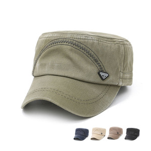 <b>Flat</b> Cap Canvas Men's Outdoor Sun <b>Hat</b> Spring Autumn Windproof Sunshade Adjustable Fit - Product Image 5