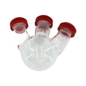 Frasco de laboratorio de vidrio de borosilicato alto de 50 ml con fondo redondo y triple cuello de rosca, tipo Silicon Valley Micro Volume - Product Image 5