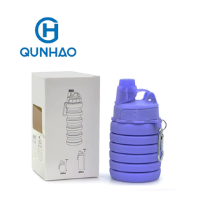 Bouteille d'eau pliable en silicone 500 ml pour enfants, sans BPA, qualité alimentaire, compatible lave-vaisselle, avec bouchon à vis, logo personnalisé - Product Image 2