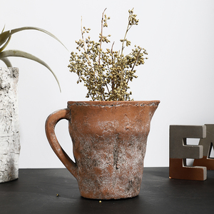 Maceta suculenta con asa para jardín, decorativa, con logotipo personalizado, <span class=keywords><strong>forma</strong></span> <span class=keywords><strong>de</strong></span> <span class=keywords><strong>taza</strong></span> única, para interiores, decoración del hogar, cemento - Product Image 3