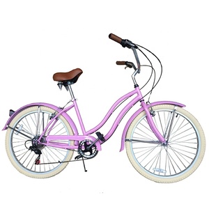 Bicicletta da Spiaggia da Donna 26 Pollici con Pneumatici <span class=keywords><strong>Bianchi</strong></span>, 7 Velocità, Telaio in Acciaio Hi-Ten CE USA, Certificata CPSC - Product Image 6