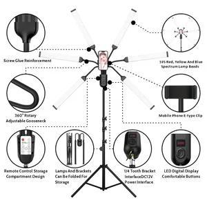 New Arrival <b>Remote</b> <b>Control</b> Six Head LED Tattoo Studio <b>Lamp</b> Beauty Salon Light for Permanent Makeup - Product Image 6