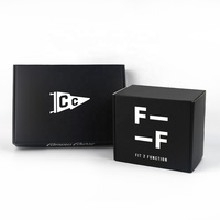 Boîte d'expédition en carton ondulé noir mat avec impression intérieure personnalisée, boîte d'expédition noire de luxe pour l'emballage de produits de commerce électronique de marque