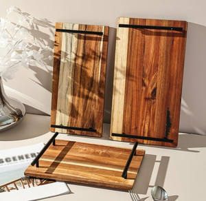 Bandeja de Desayuno de Madera de Acacia Maciza de Estilo Japonés Más Vendida con Asa para el Té de la Tarde, Aperitivos y Postres - Product Image 6