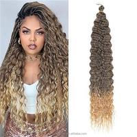 Cheveux synthétiques en gros, doux, bouclés, ondulés, torsadés, pour crochet, 30 pouces, ondulations profondes lâches, fibre haute température, double trame, pour tressage