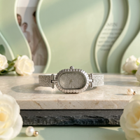 Jam Tangan Wanita Scottie 9720b French Textured Oval Stainless Steel, Pilihan Terbaik untuk Gaya Kasual dan Kencan