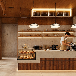 Arredamento di Lusso per Caffetterie, Soluzioni di Design per Bar, Espositori per Negozi Commerciali di Lusso, Progettazione d'Interni per Caffè - Product Image 1