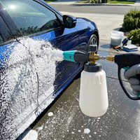 PROWORKZ Canon à mousse manuel commercial, lance à mousse neige réglable, bouteille en laiton 1L, outil de lavage de voiture portable pour nettoyeur haute pression