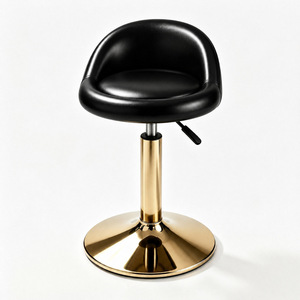 Tabouret de bar moderne en cuir PU rotatif à 360° avec dossier, hauteur réglable, idéal pour cliniques de tatouage et salles à manger - Product Image 1