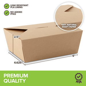 Contenedor de almuerzo desechable de alta calidad, caja de paquete corrugado con logotipo personalizado de cartón de papel Kraft de calidad para almacenamiento de alimentos - Product Image 3