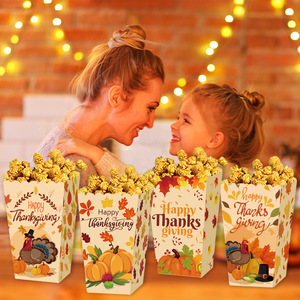 Cajas de Cartón Desechables para Palomitas de Maíz de Acción de Gracias, Cajas de Comida Rápida con Impresión Personalizada, Caja de Embalaje de Grado Alimenticio para Pollo Frito - Product Image 2