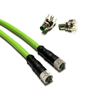 Kabel Konektor M8 Male Sudut Kanan Satu Sisi dengan Ujung Berlapis Timah - Product Image 3