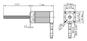 Moteur hybride Nema 8 de 20 mm avec rail de guidage à écrou POM, pas 5*2, 20HS42-0804 - Product Image 3