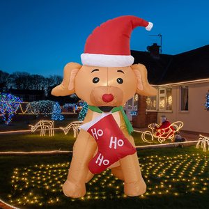 Blow up Yard Decoration Outdoor Inflatable <b>Christmas</b> Inflatable Lovely Teddy Bear in the Gift <b>Box</b> - Product Image 5