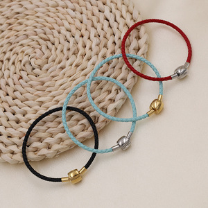 Diy Braided <b>Bracelet</b> <b>Red</b> Rope Titanium Steel Clasp Unisex Gift Fashion Cuff <b>Bracelets</b> - Product Image 2