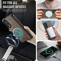 Casing Dompet Lantu Kompatibel Magsafe Samsung Galaxy S25 Edge dengan Tempat Kartu Magnetik, Pemblokir RFID, dan Penyangga Lepas Pasang