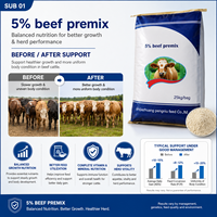 Suplemen Nutrisi untuk Stres Panas Sapi & Babi, Premix Konsentrat Vitamin Mineral Formula OEM 20kg, Kemasan Ekspor untuk Peternakan Sapi
