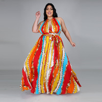Robe pour femmes rondes, colorée, tendance, grande taille, vêtements de fête d'été, robes 4XL 5XL, robe imprimée décontractée de haute qualité