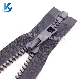 Zipper Supplier 5# 8# 10# Open End Custom Logo Size Bone Teeth Color Tape Black Plastic Resin Zipper