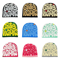 Bonnet d'hiver chaud style streetwear, vente en gros OEM, 100% acrylique, logo personnalisé, design lettres, Y2K, tricot jacquard, strass