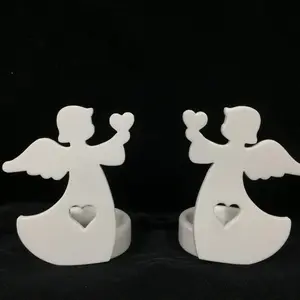 unique christmas ceramics angel hold love tealight candle holder candle steak holder for home decor