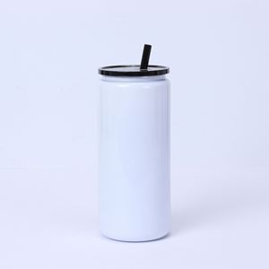 New 16OZ Sublimation Cylindrical Stainless Steel Insulated Vacuum <b>Cup</b> with Colorful <b>Lid</b> Plastic <b>Straw</b> Modern Design Customizable - Product Image 5