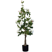 Rose artificielle de 120 cm, fausse rose blanche, plante bonsaï, style moderne, fleurs artificielles pour la décoration intérieure