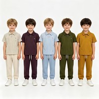 Ensemble de vêtements pour enfants, modèle LF003, taille 22-30, vêtements d'été pour garçons, t-shirt polo, ensemble de vêtements pour enfants en 2 pièces