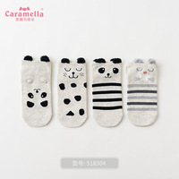 Vente en gros de chaussettes décontractées en coton avec dessin d'animal mignon pour femmes