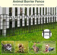 Pagar Pembatas Taman Logam Anti Karat Berbentuk Lengkung Tanpa Perlu Penggalian, Penghalang Hewan, Pagar Dekoratif untuk Halaman Luar Ruangan, Patio, dan Pembatas untuk Anjing dan Kelinci