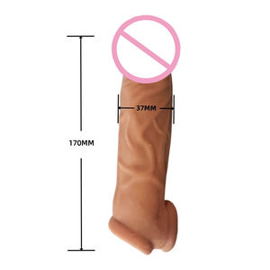Hot Selling Sexuelle Liebe Tragbare Dildo Paare Sexspielzeug Frauen Masturbation Männer Extender Tragbare Kondome Dildos für Männer - Product Image 3