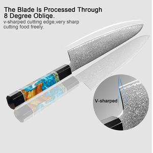 XITUO Damasco hoja de acero mango de resina <span class=keywords><strong>pequeños</strong></span> cuchillos de cocina corte Chef pelado fruta utilidad cuchillo fábrica al por mayor - Product Image 4